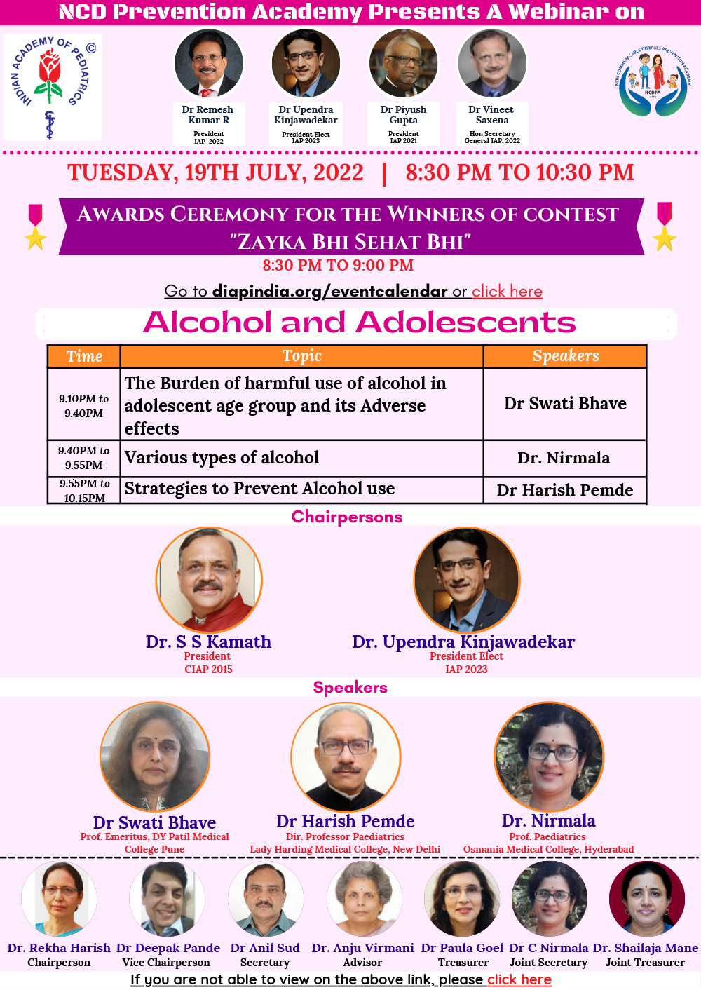 IAP Non-Communicable Diseases Chapter, Alcohol and Adolescents